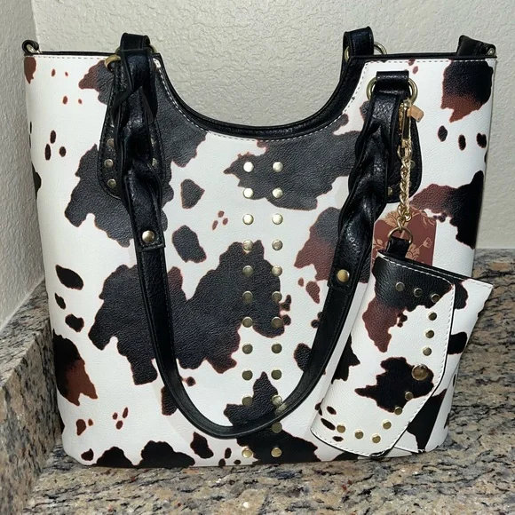Sam & Hadley Cow Print Purse - Picture 2 of 8